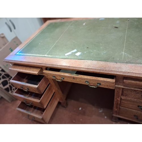 54 - Large Oak Traditional Office Desk