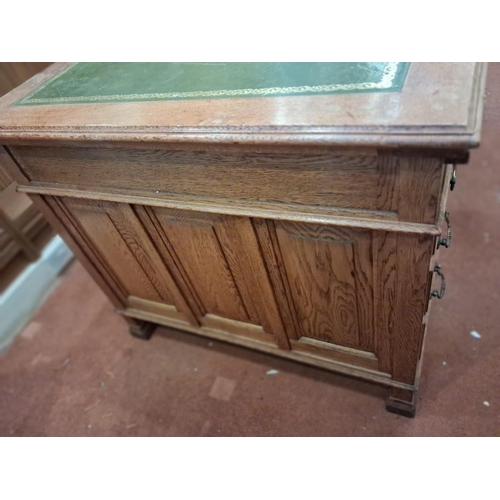 54 - Large Oak Traditional Office Desk