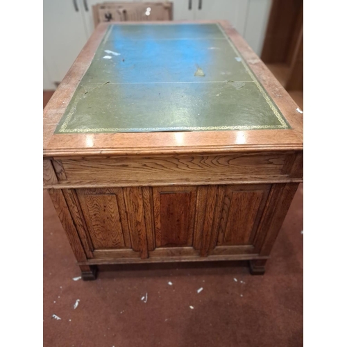 54 - Large Oak Traditional Office Desk