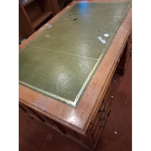 54 - Large Oak Traditional Office Desk