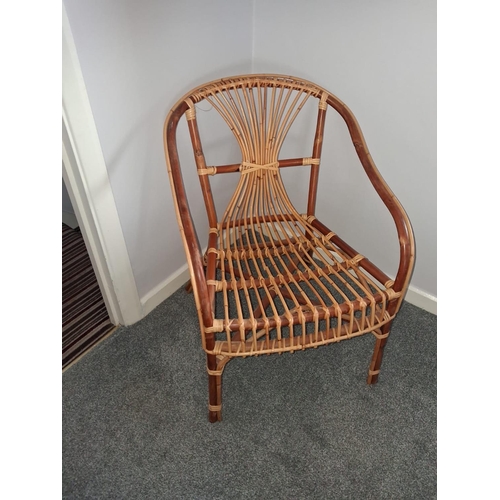104 - Bamboo Chair With Leather Cushion