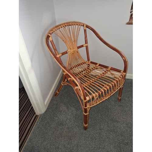 104 - Bamboo Chair With Leather Cushion