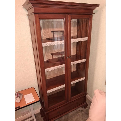 116 - 2 Door Tall Bookcase With Drawer