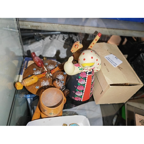308 - 2 Wooden Toys Plus Wobble Head Lady And Egg Cup