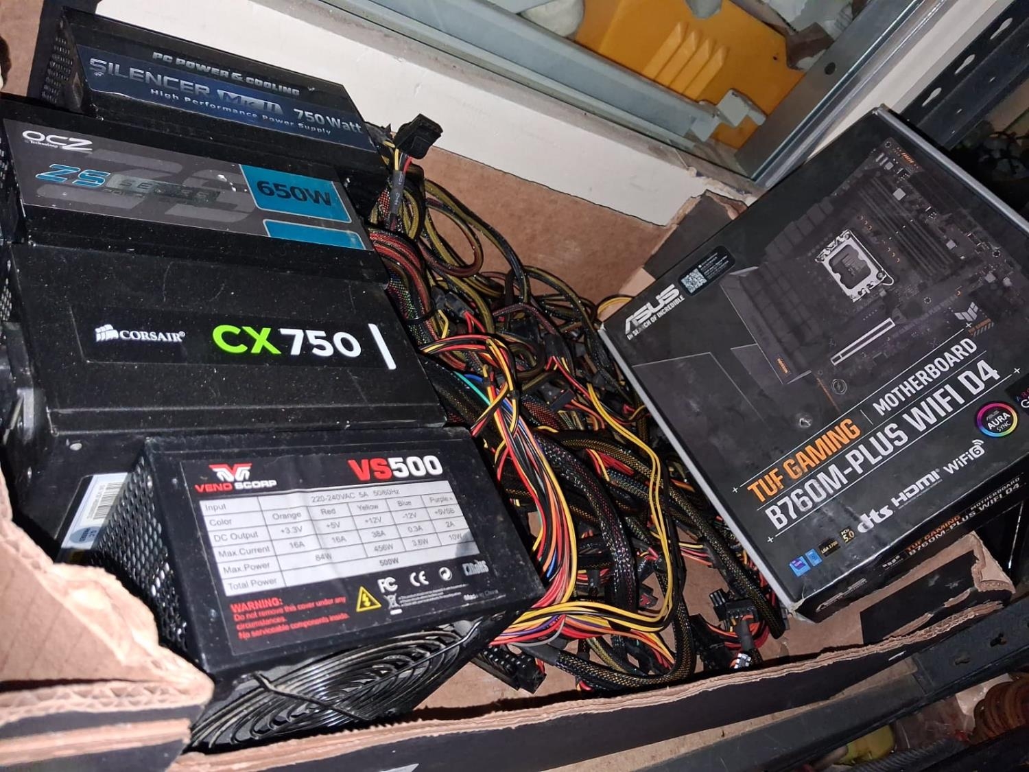 Box With Little Used Computer Spares And Accessories