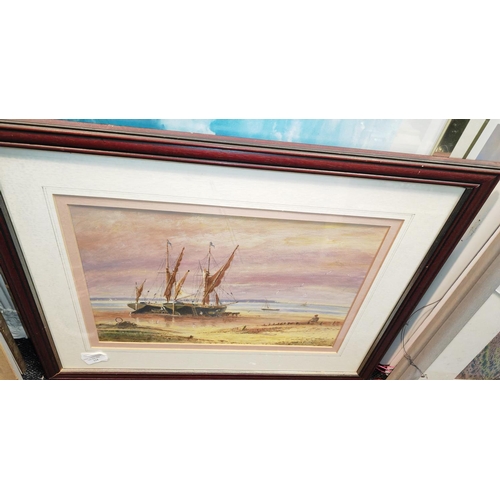 114 - Framed Signed Watercolour Of A Seascape By Maurice Coveney