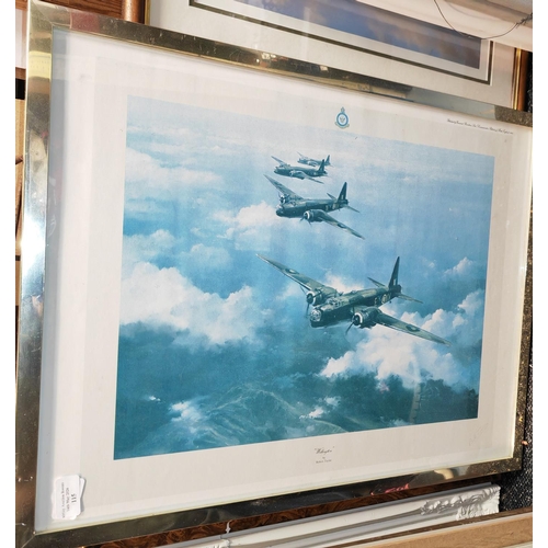 115 - Framed Wellington Bomber Plane Print Signed