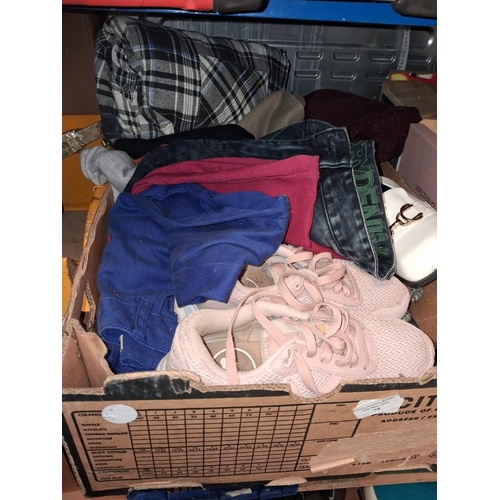 79 - Large Box Of Assorted Ladies Clothing And Shoes Inc Jeans