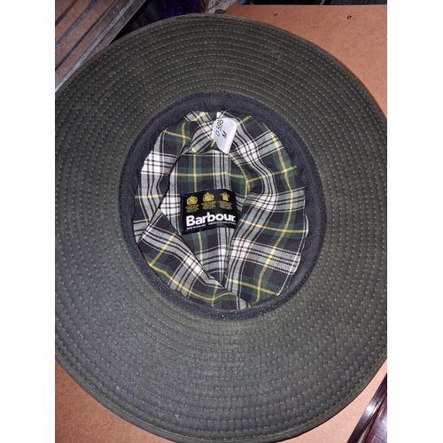 32 - Barbour Wax Cotton Bush Hat Size Medium