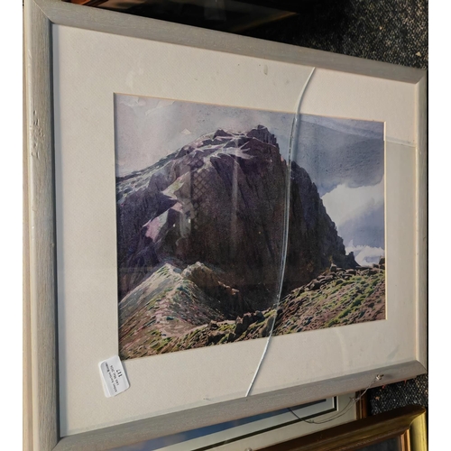 117 - 2 Framed Mountain Scene Prints One With Broken Glass
