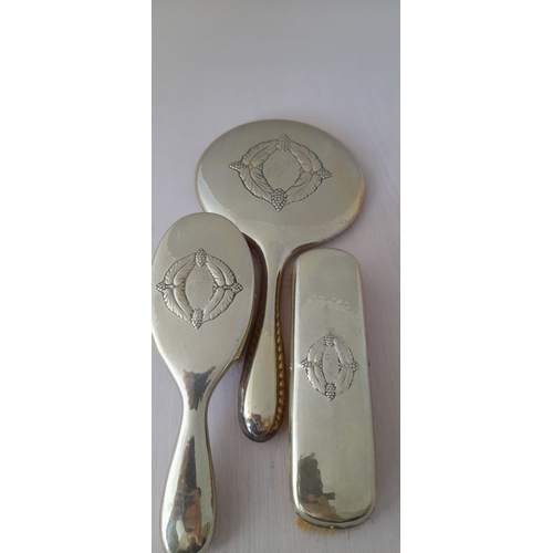 303 - Antique Silver Plated Dressing Table Set