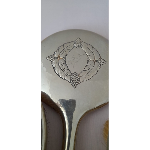 303 - Antique Silver Plated Dressing Table Set