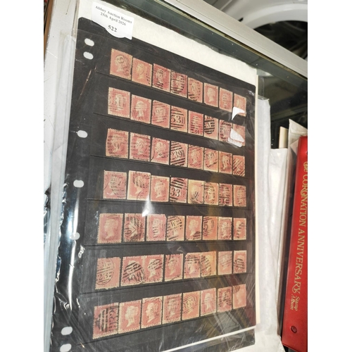 522 - Page Of British 1858 Penny Red Plate Of Stamps