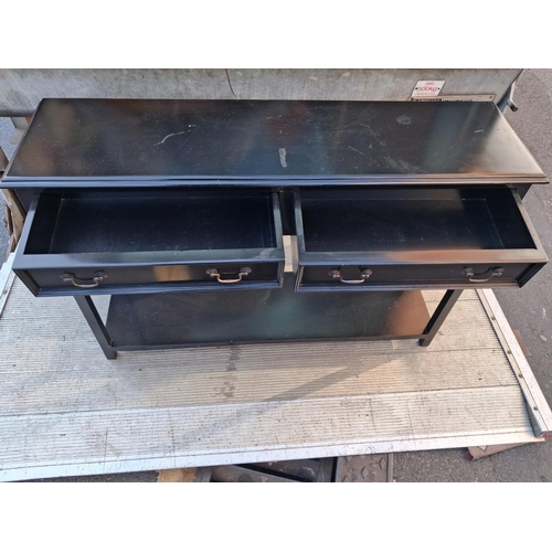 36 - Black Hall Table With 2 Drawers