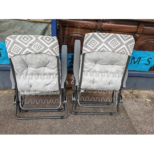 45 - 2 Fold Up Garden Lounge Chairs