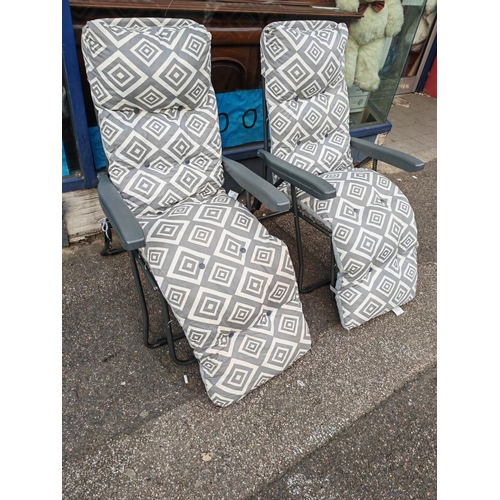 45 - 2 Fold Up Garden Lounge Chairs