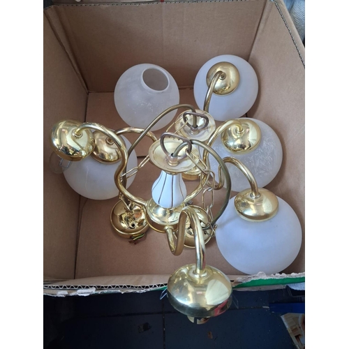78 - 2 Hanging Ceiling Lights On Shade Missing