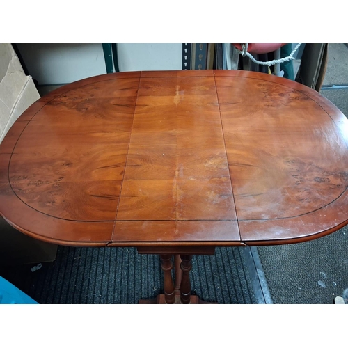 97 - Small Yew Wood Drop Leaf Table