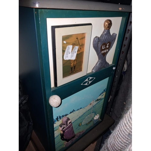 72 - Decorative Stick Stand With Golfing Scene To Front