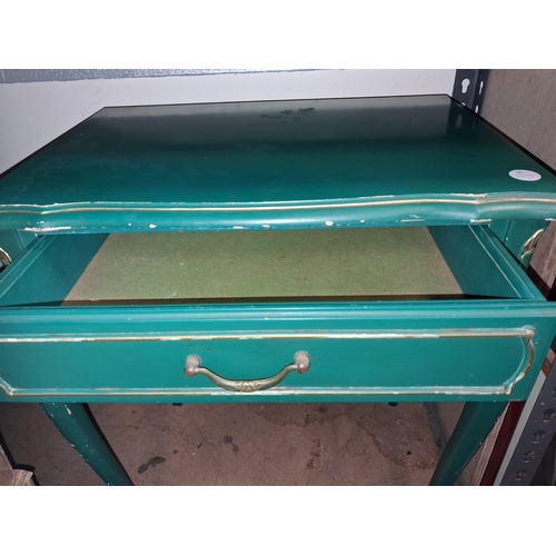 96 - Shabby Chic French Green/Gold Table