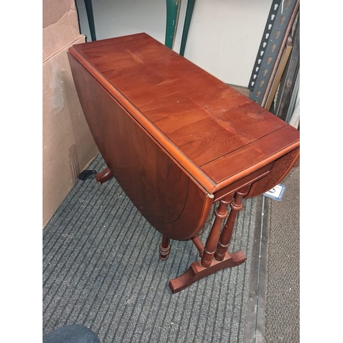 97 - Small Yew Wood Drop Leaf Table