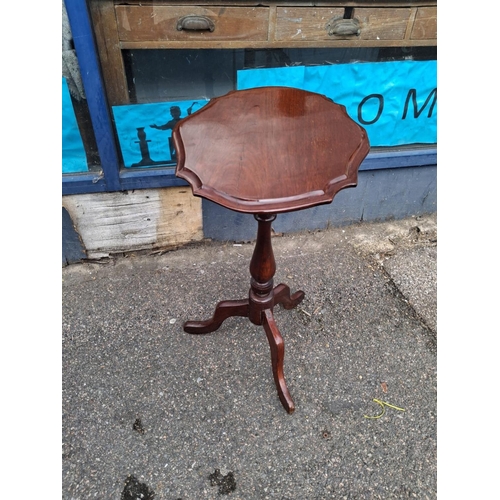 98 - Vintage Table On Tripod Base With Old Repair