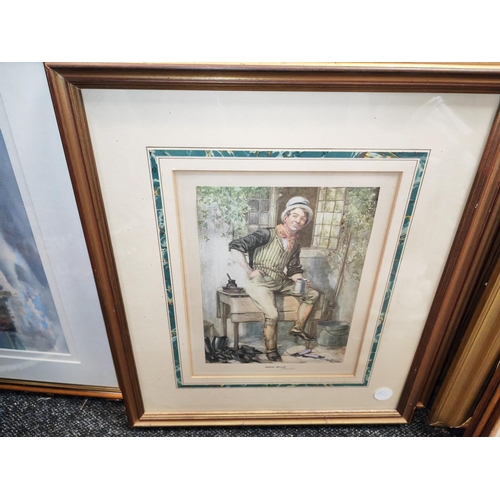 108 - 2 Framed Charles Dickens Character Prints Of Sam Weller And Jingle From Pickwick Papers