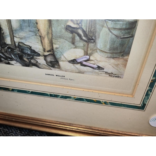 108 - 2 Framed Charles Dickens Character Prints Of Sam Weller And Jingle From Pickwick Papers