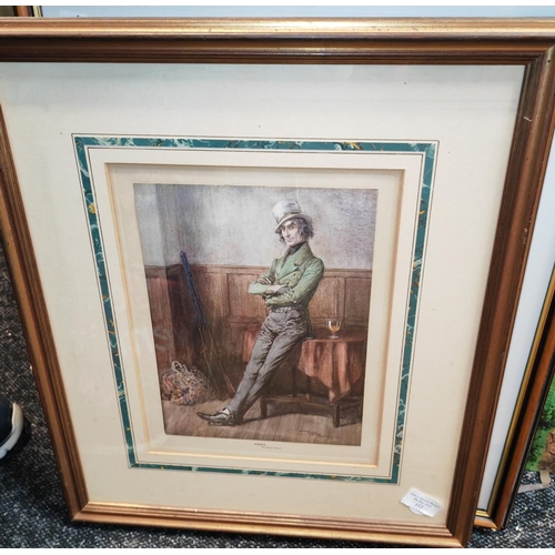 108 - 2 Framed Charles Dickens Character Prints Of Sam Weller And Jingle From Pickwick Papers