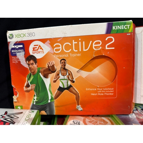 Xbox 360 with two controllers and a kinect camera also a large ...