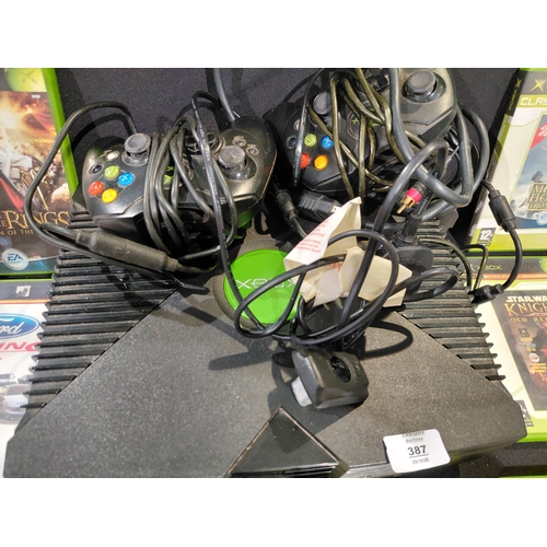 XBox, 2 controllers and games