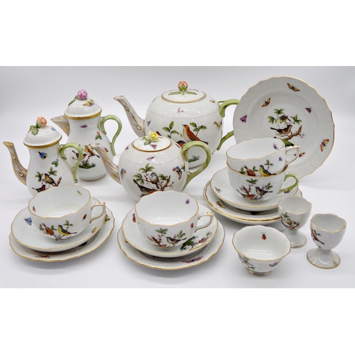 56 - Large collection of good quality Herend porcelain
Rothschild pattern teawares all decorated with bir... 