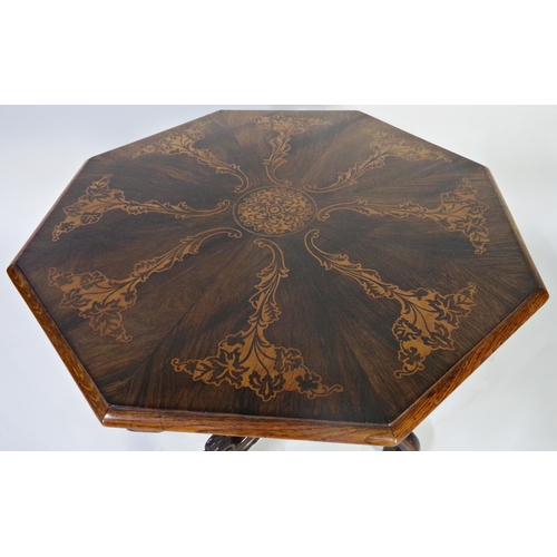 514 - Impressive antique Italian occasional tripod table, with boxwood inlaid rosewood top on a good primi... 