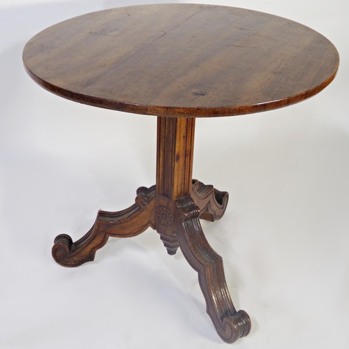 515 - Good 19th century French occasional tripod table, with circular top upon a good carved tripod base w... 