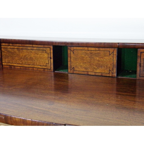 518 - Exceptional quality Gillows of Lancaster flamed mahogany sideboard, the raised top with slide door c... 