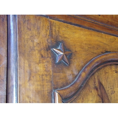 524 - Exceptional quality 18th century French fruitwood buffet deux corps fitted with cupboard doors and a... 