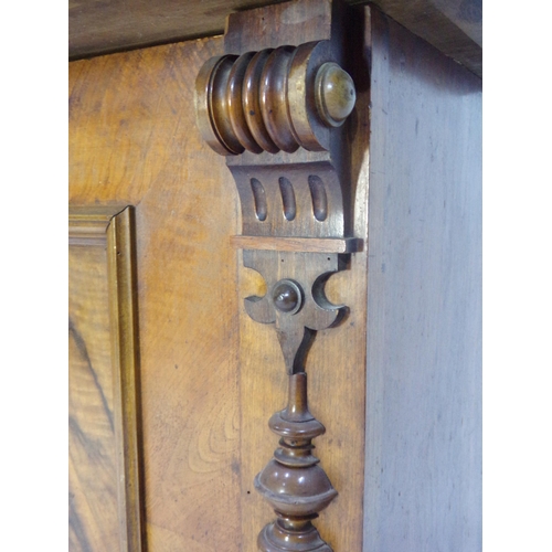 483 - 19th century walnut floorstanding upright polyphon, 2 combs playing 20