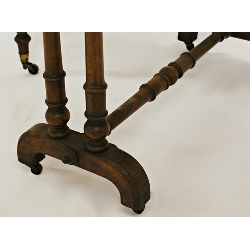 575 - Mid 19th century Howard & Sons mahogany Sutherland table, with oval top and turned supports, 72 x 91... 