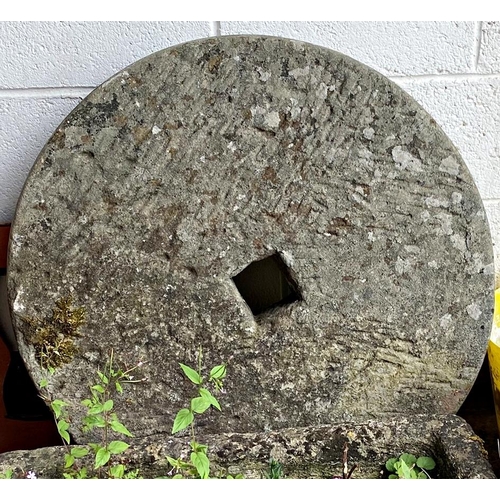 15 - Large natural stone mill stone 81cm diameter