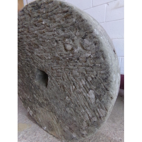 15 - Large natural stone mill stone 81cm diameter