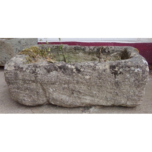 16 - Well weathered natural hewn stone trough, 75 long 50 deep 15 high