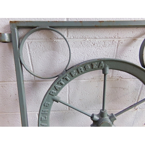 45 - Novelty Victorian iron pedestrian gate, centrally fitted with a lift pulley inscribed 'Archibald Smi... 