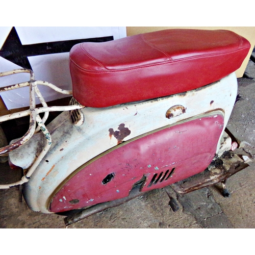 12 - Back half of a late 1950s early 1960s Capri 80 scooter, still appointed with engine and parts (forma... 