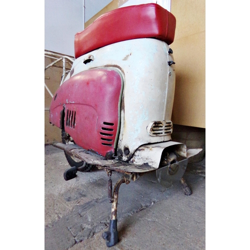 12 - Back half of a late 1950s early 1960s Capri 80 scooter, still appointed with engine and parts (forma... 