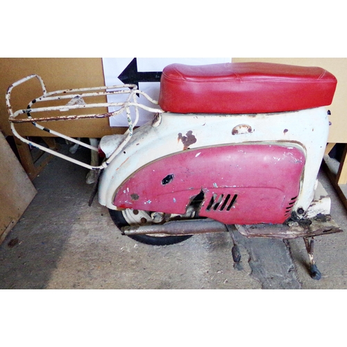 12 - Back half of a late 1950s early 1960s Capri 80 scooter, still appointed with engine and parts (forma... 