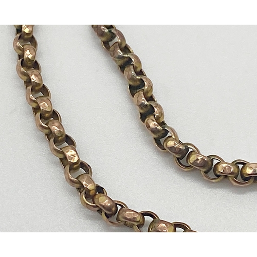 323 - 9ct gold belcher chain with large jump ring. Measuring 43 cm long approx. Weight 10.29 g approx.