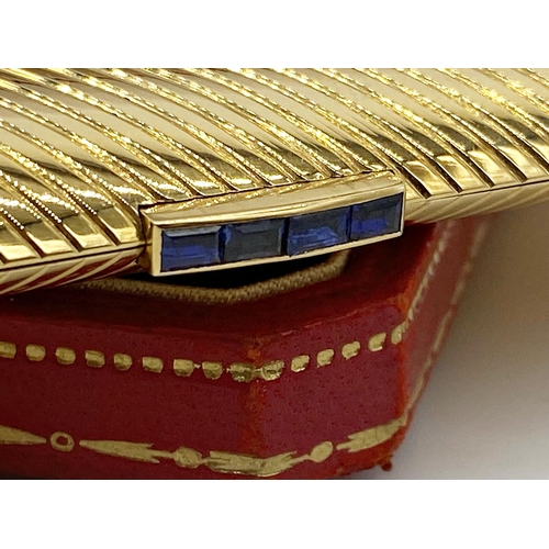 361 - Exquisite 18ct Cartier cigarette case engraved with the crest of King Boris III of Bulgaria, with fu... 