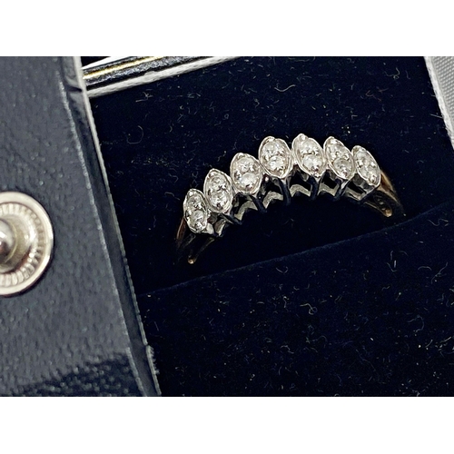 354 - 9ct 14 stone diamond cluster ring, size P, 2.6g approx