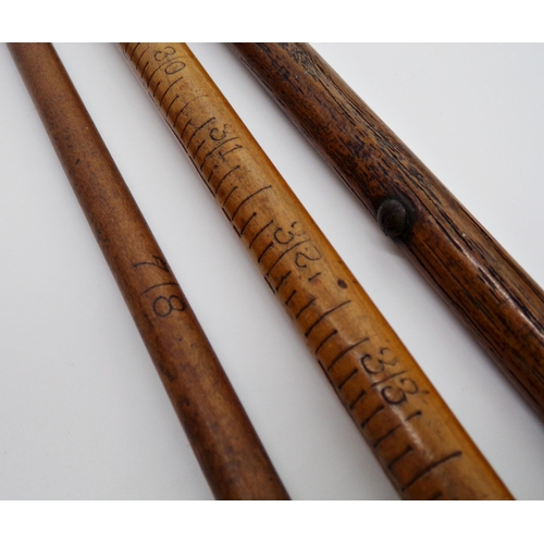 133 - Three antique yardsticks