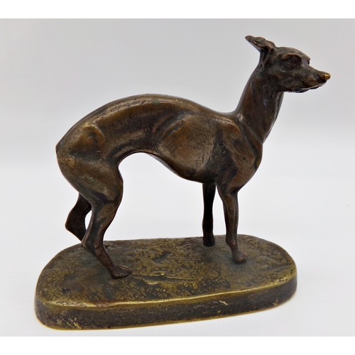 139 - 19th century bronze study of a hound in the manner of Mene, 12cm long